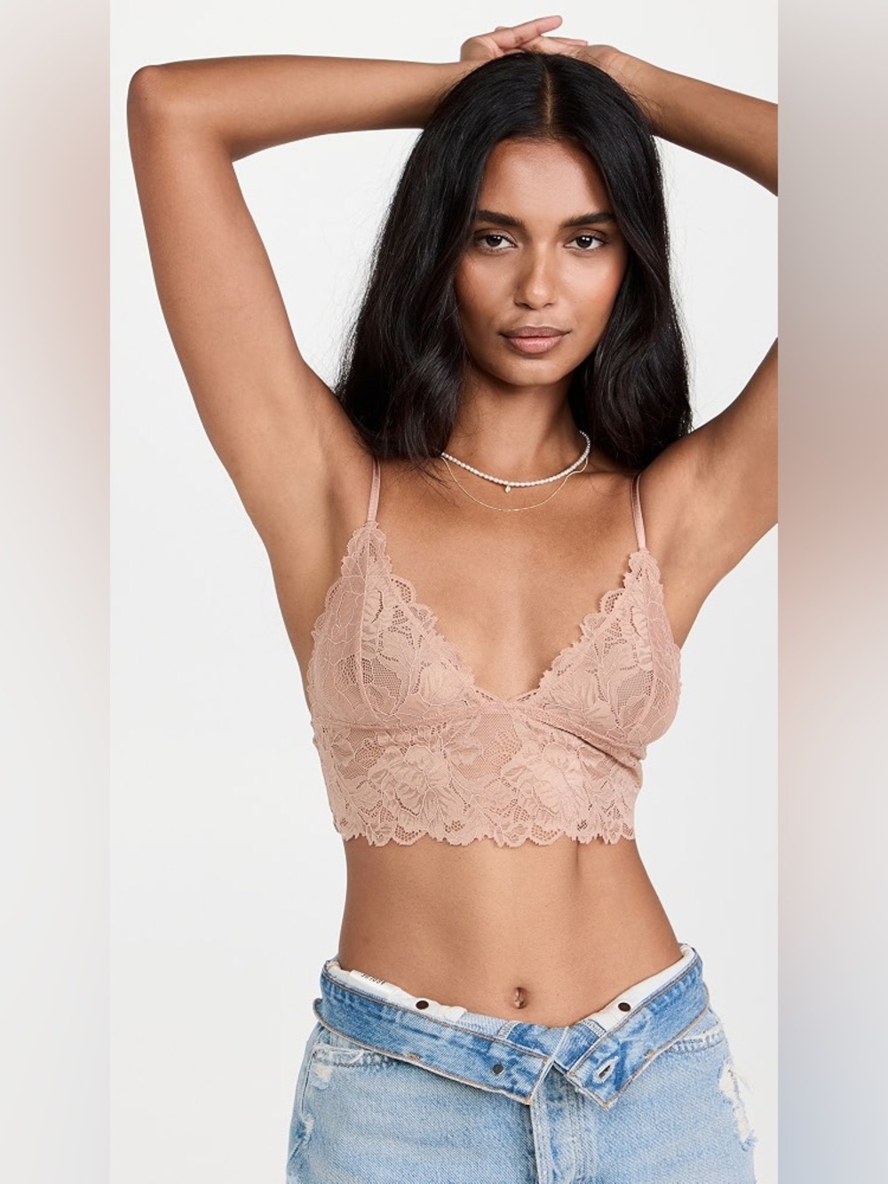 Free People Intimately Free Everyday Lace Longline Bralette in Tuscany